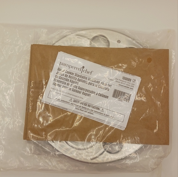 🥄Pampered Chef Quick Cooker Stackable Steaming Rack Set NWT #100089 - Picture 1 of 2